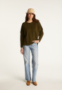 Pull ample col rond en laine mérinos - Guerande 7850 foret - 83 Kaki