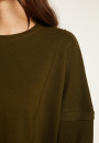 Pull ample col rond en laine mérinos - Guerande 7850 foret - 83 Kaki
