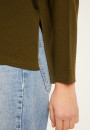 Pull ample col rond en laine mérinos - Guerande 7850 foret - 83 Kaki