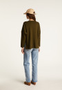 Pull ample col rond en laine mérinos - Guerande 7850 foret - 83 Kaki