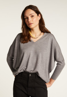 Merino wool V-neck sweater - Boxe