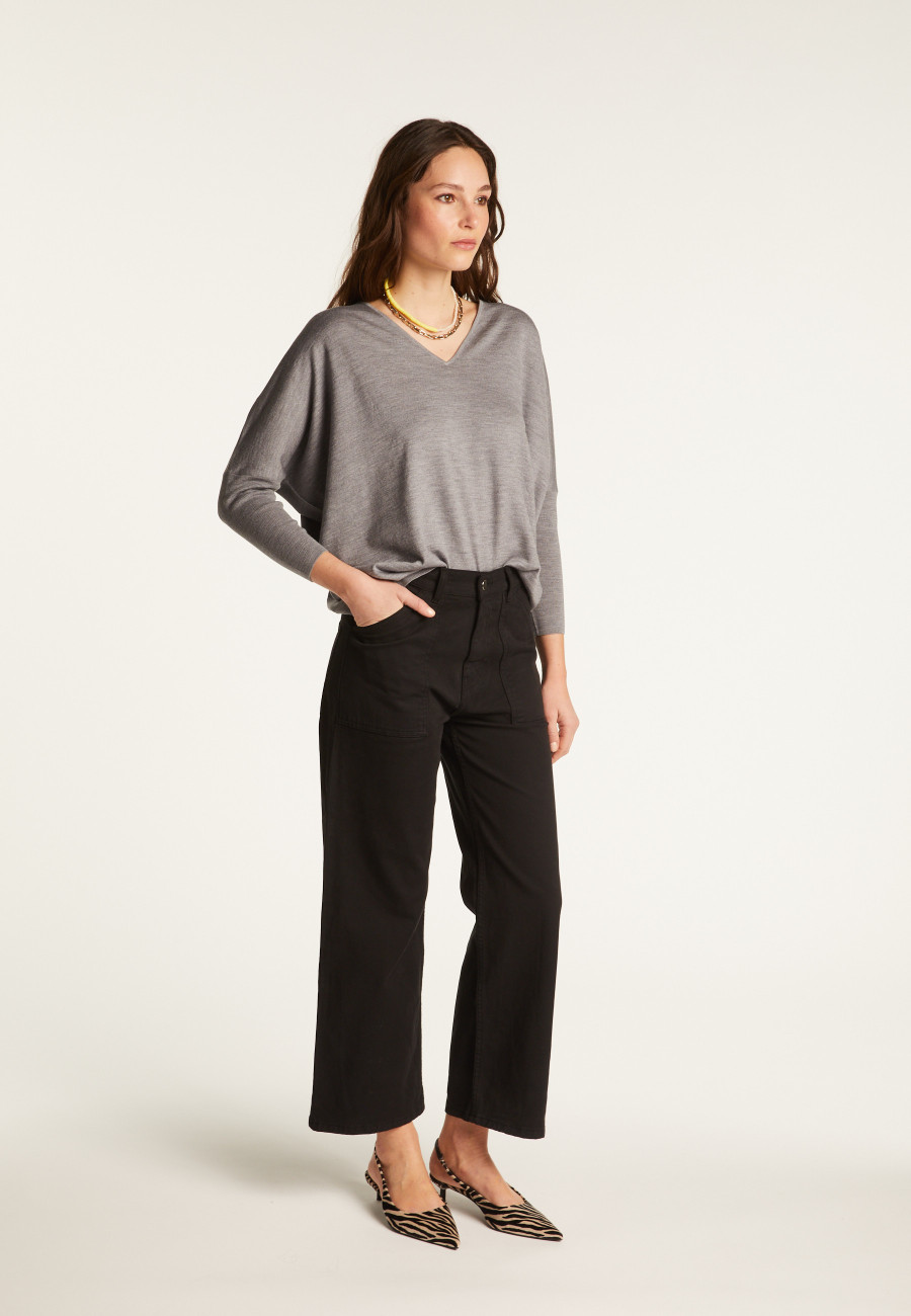 Merino wool V-neck sweater - Boxe