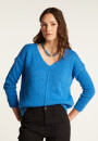 Pull col V en coton et lin - Nathalie