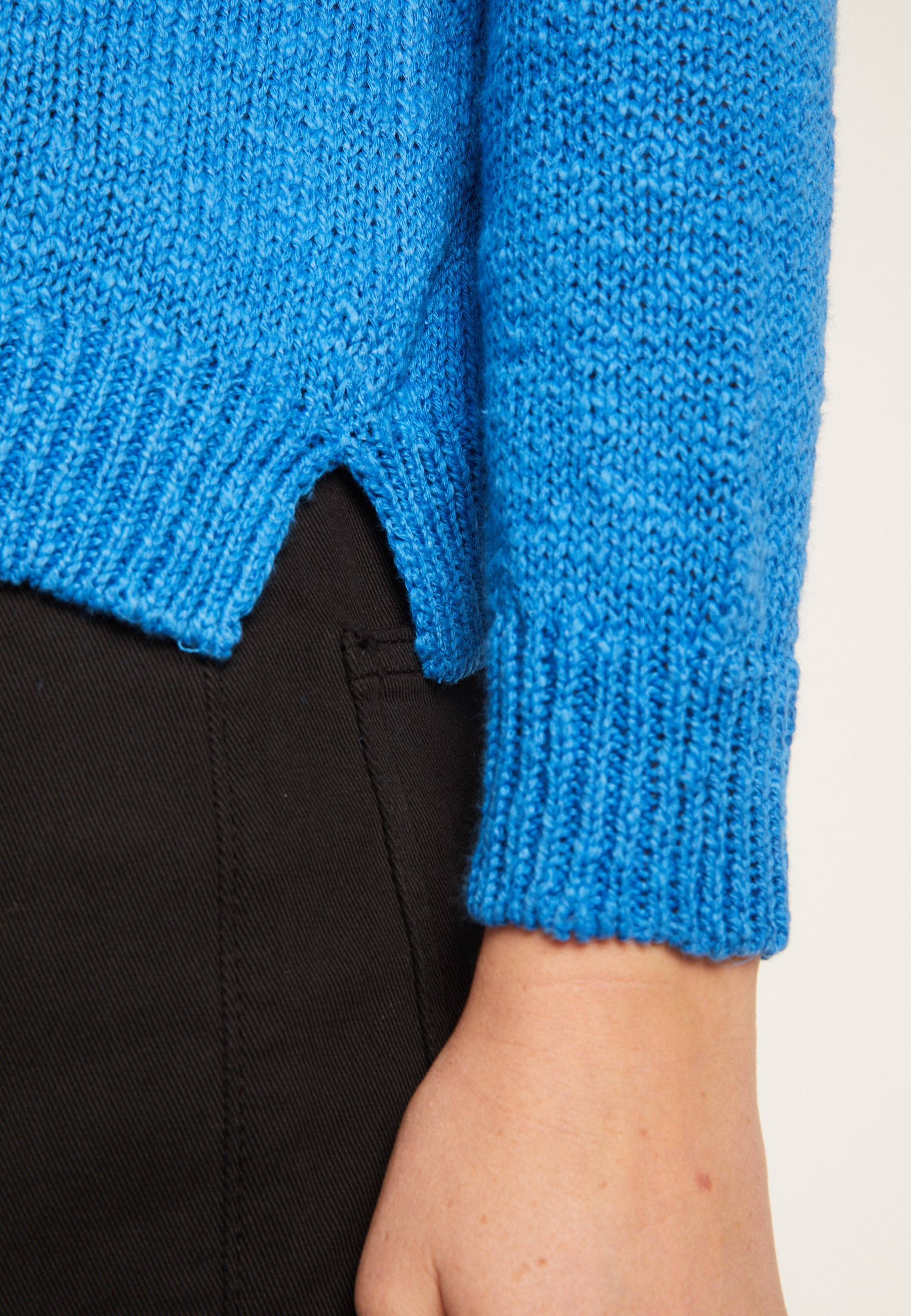 Pull col V en coton et lin - Nathalie