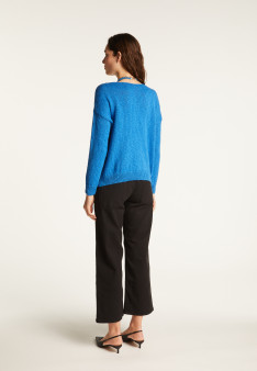 V-neck cotton and linen sweater - Nathalie