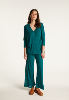 Batwing sleeve sweater in slub linen - Balou