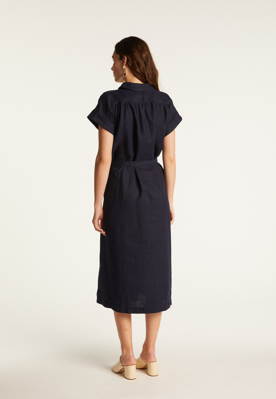 Long sleeve linen dress - Emy