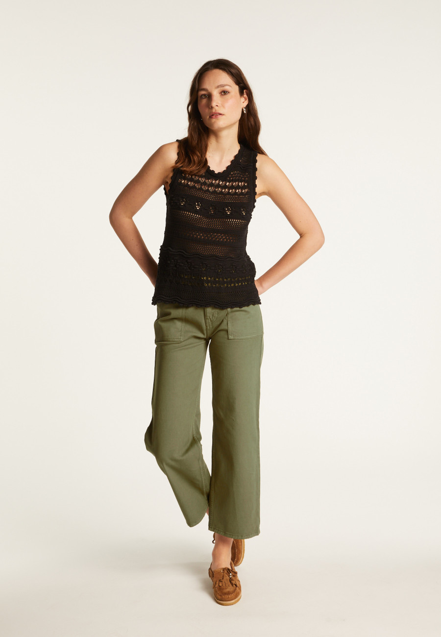 Regata de algodão vazada - Danny