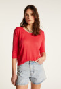 T-shirt col rond en lin flammé - Domy