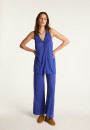 Short-sleeved flamed linen vest - Dara