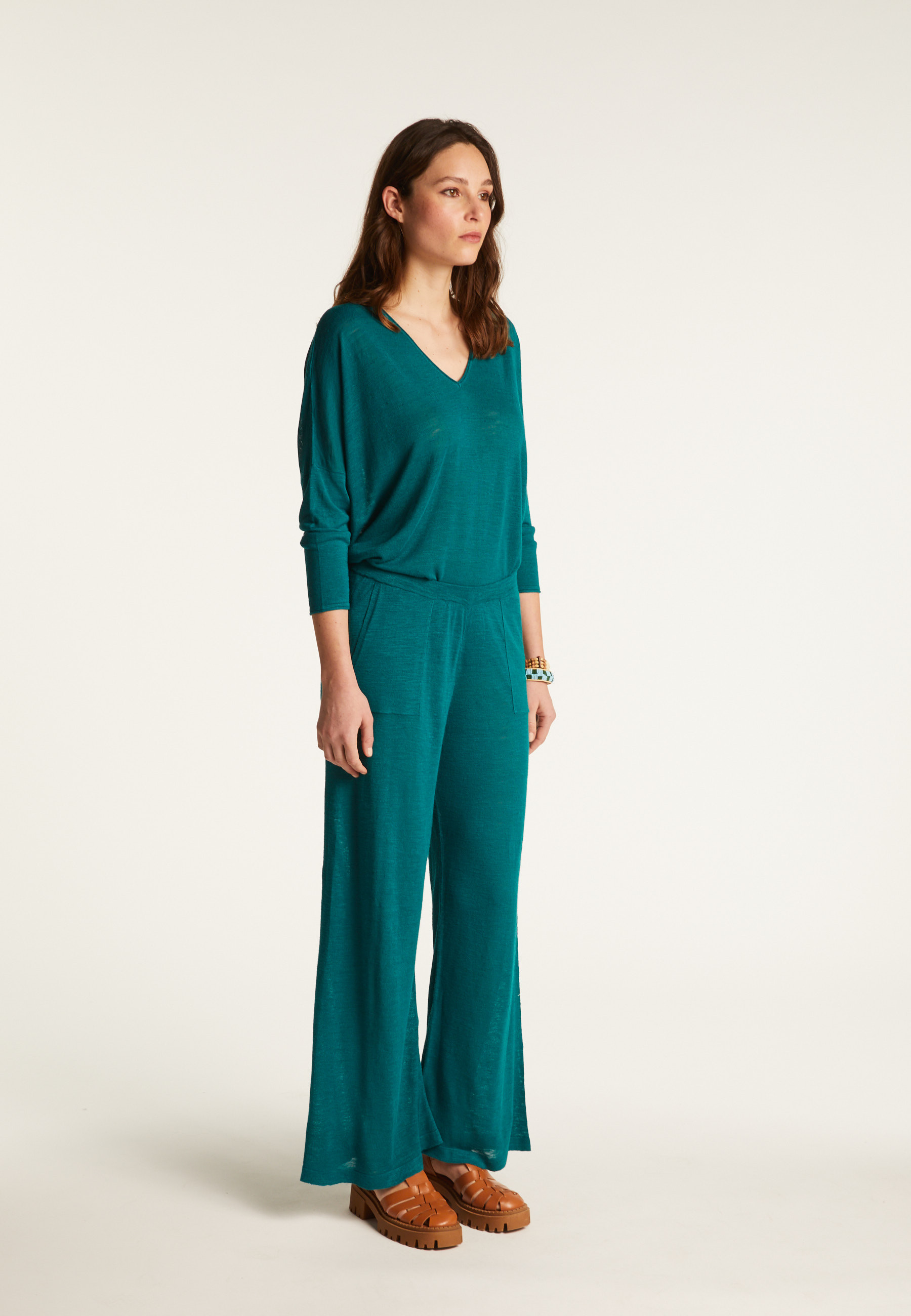 Flamed linen pants - Debora
