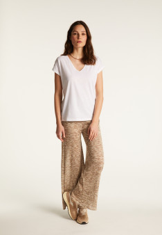 T-shirt col V en coton - Dasha