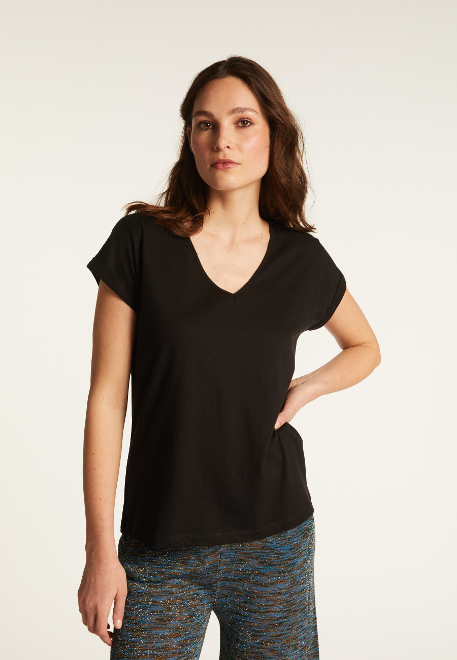 Cotton V-neck T-shirt - Dasha