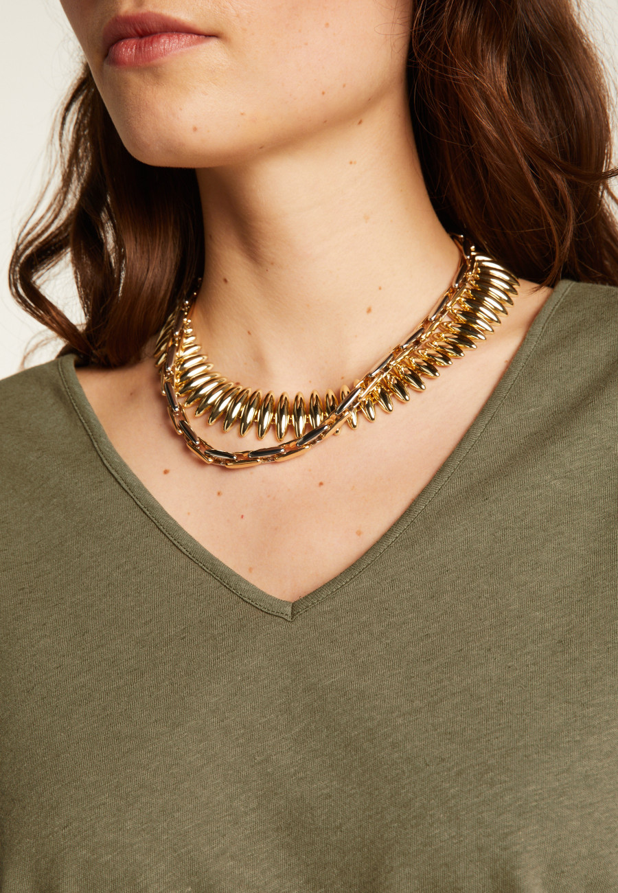 Cotton V-neck T-shirt - Dasha