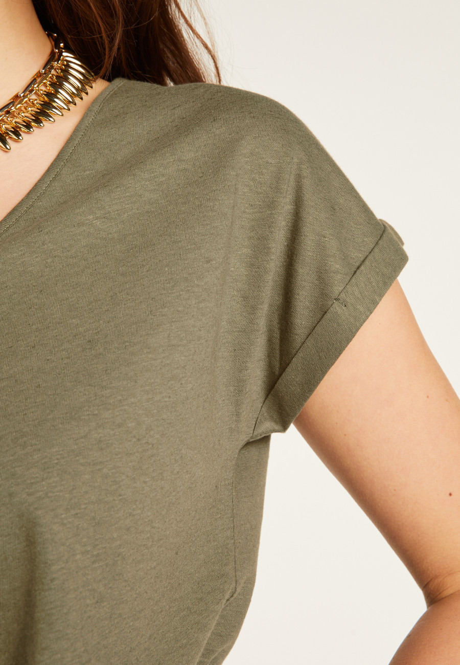 Cotton V-neck T-shirt - Dasha