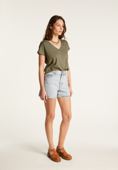 Cotton V-neck T-shirt - Dasha