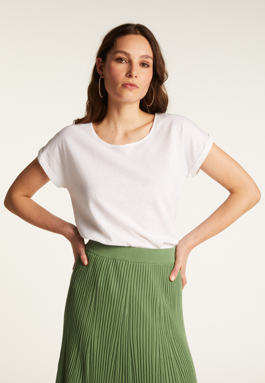 Cotton boat neck t-shirt - Divine
