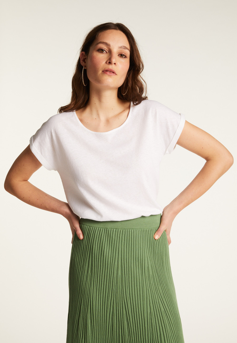Cotton boat neck t-shirt - Divine