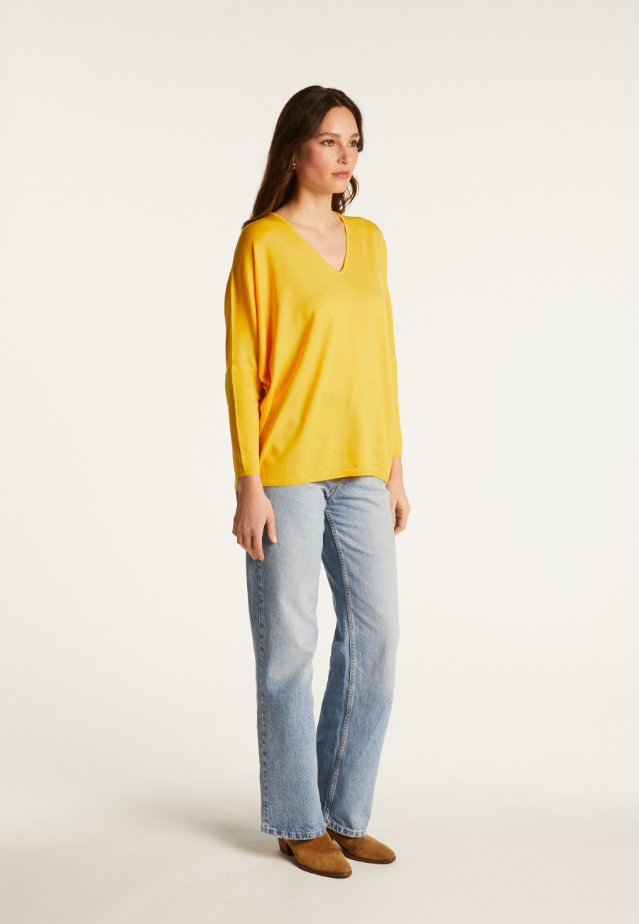 Merino wool bat-sleeve sweater - Boxe