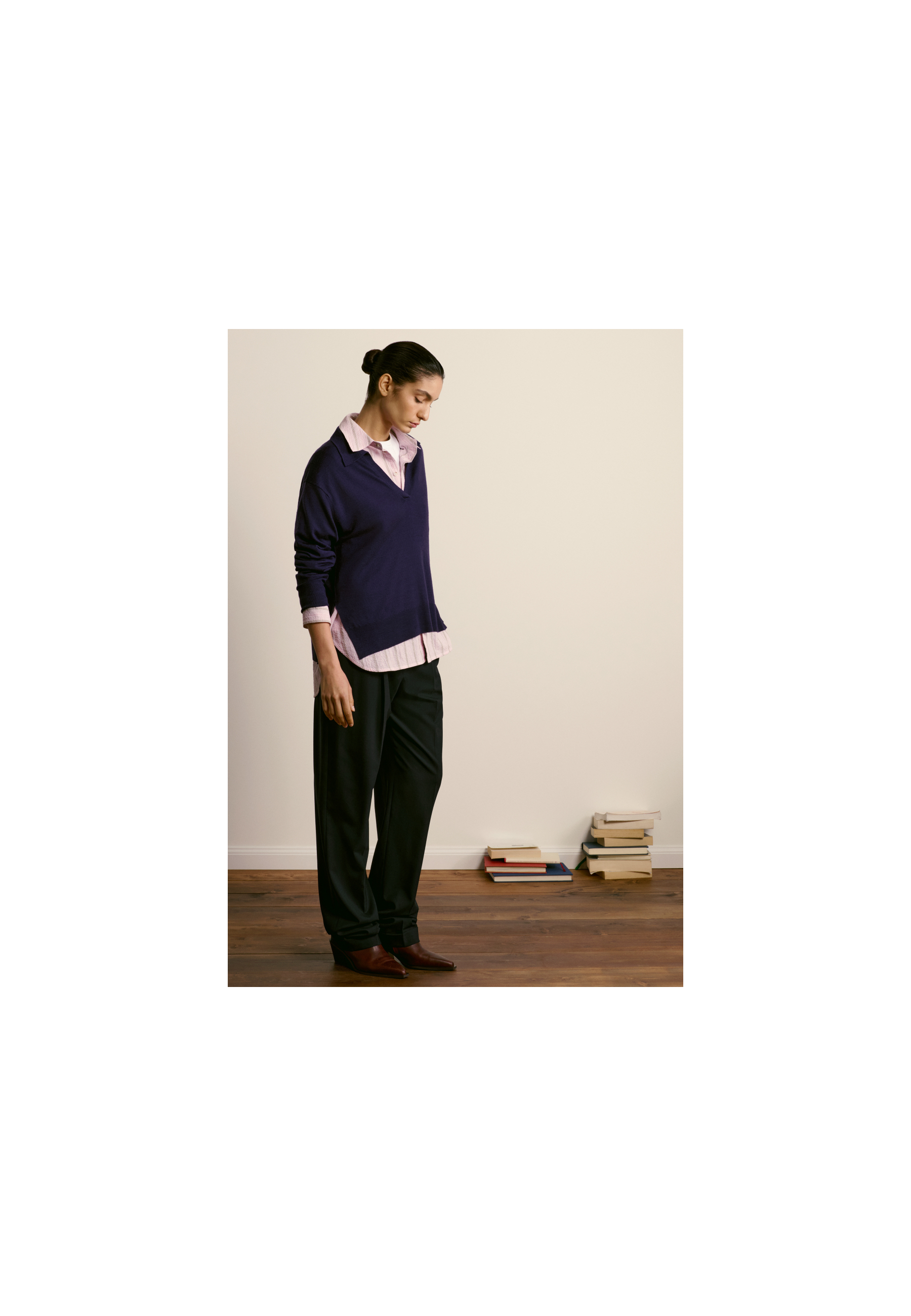 Pull col V oversize en cachemire - Apolline