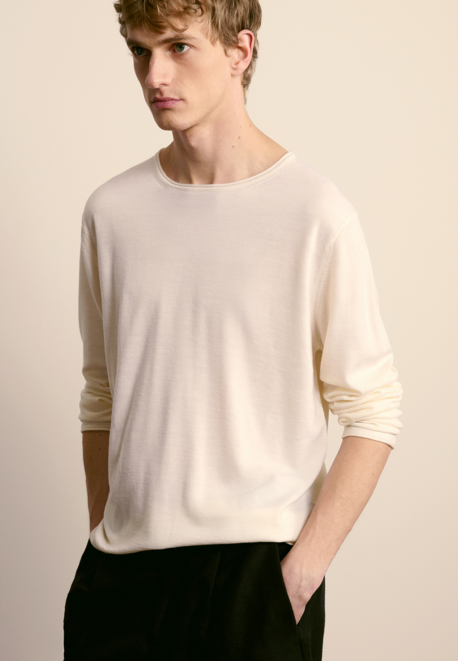 Pull col rond en laine mérinos Erin