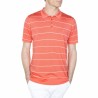 Polo à rayures en Fil Lumière Léon 6070 sorbet- 15 orange