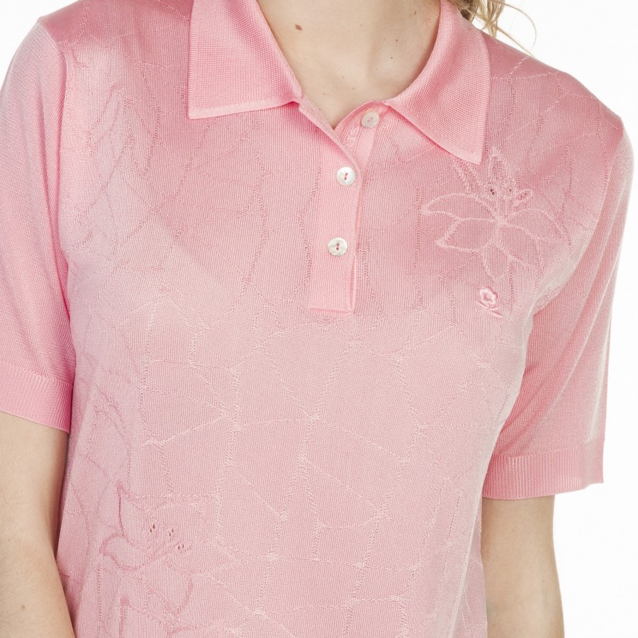 Polo motif géométrique en Fil Lumière - Louise