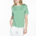 T-shirt uni manches fantaisie en Fil Lumière Laurie 7000 grass- 23 vert clair 