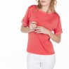 T-shirt uni manches fantaisie en Fil Lumière Laurie 6070 sorbet-15 orange