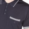 Polo fines rayures Fil Lumière Laurentin 6040 marine - 05 bleu marine