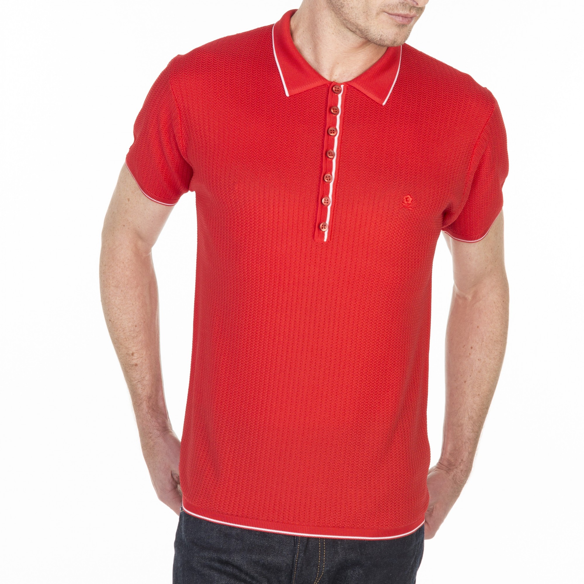 Polo fantaisie Fil Lumière Loic 6081 berlingot - 19 rouge clair