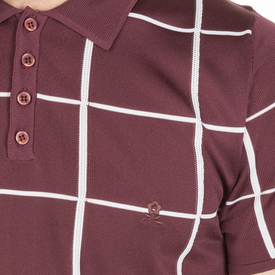 Polo homme carreaux Fil Lumière - Marin