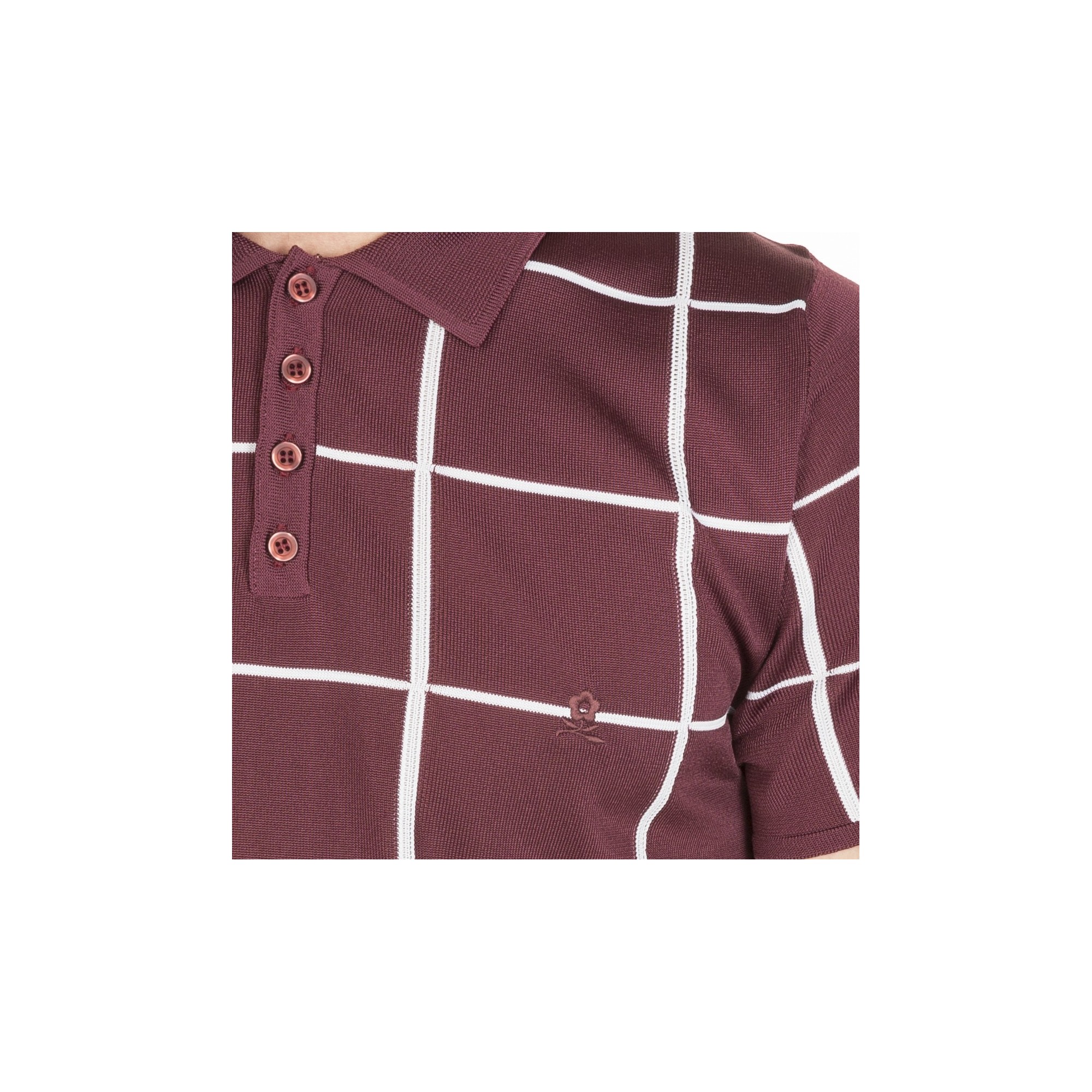 Polo homme carreaux Fil Lumière Marin 6183 nectar - 51 bordeaux
