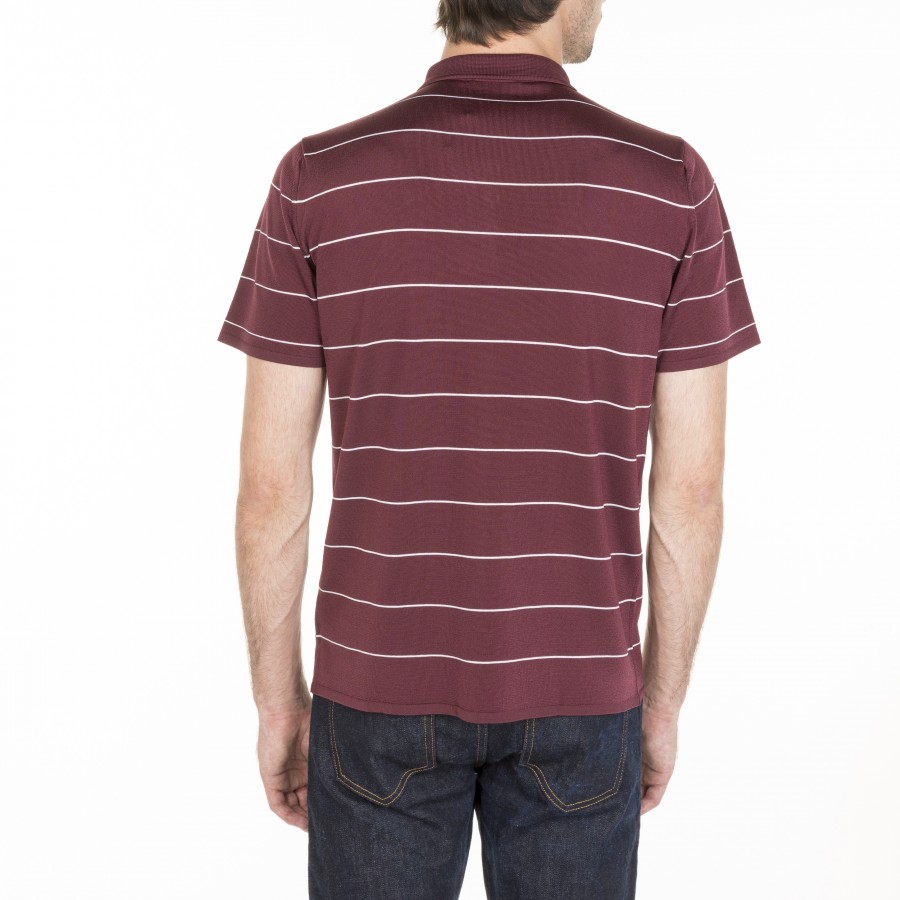 Camisa polo listrada em Fil Lumière - Léon