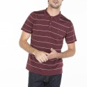 Polo à rayures en Fil Lumière Léon 6183 nectar-51 bordeaux