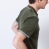 Polo fines rayures Fil Lumière Basso 8073 Avocat - Vert kaki