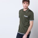 Polo fines rayures Fil Lumière Basso 8073 Avocat - Vert kaki