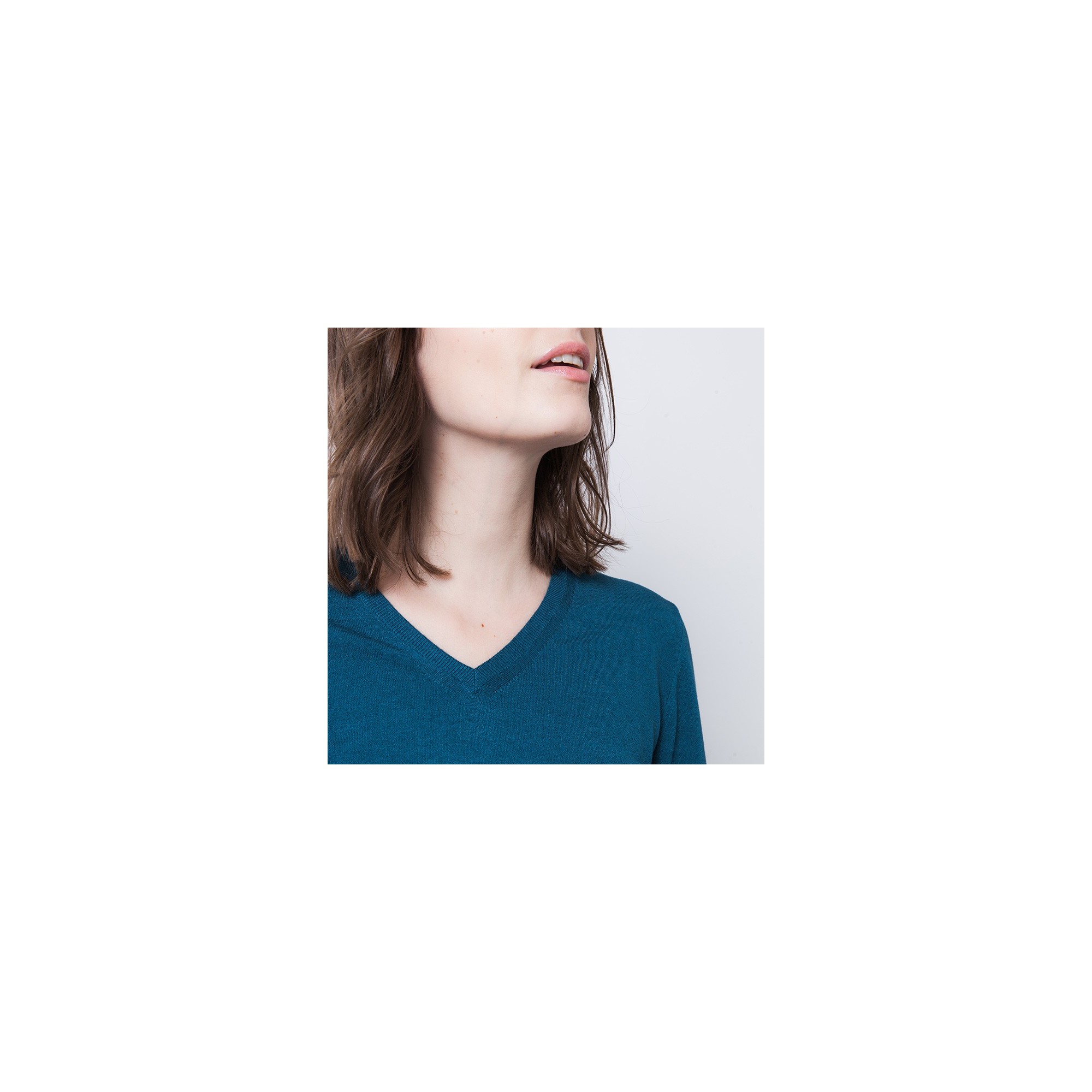 Pull col V Aristote 6153 Emeraude - 06 Bleu moyen