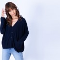 Gilet oversize en laine - Georgia 6340 Marine - 05 Bleu marine
