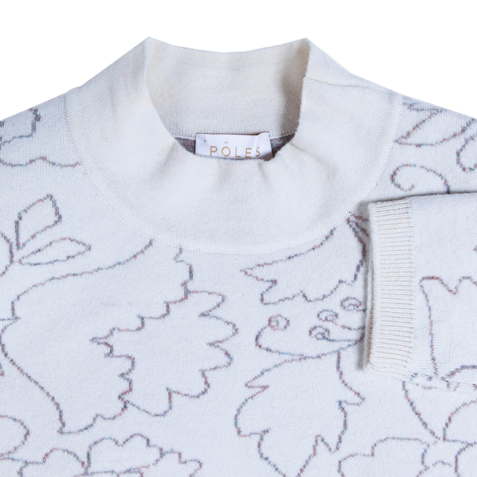 Pull à fleurs Maison Montagut x Martin Morel - Galati 6380 Perle grege - 13 Beige m