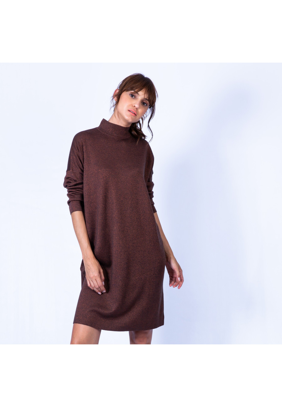 Loose-fit dress with high-neck — Grazia