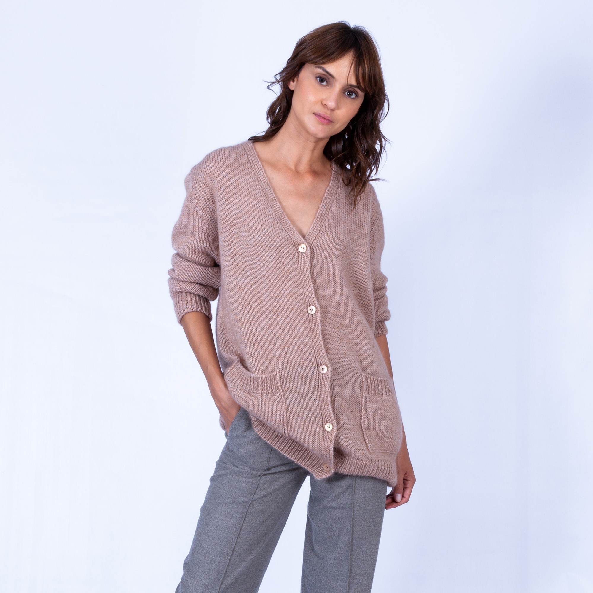 Gilet oversize en mohair Gabel 6369 Grege - 13 Beige m