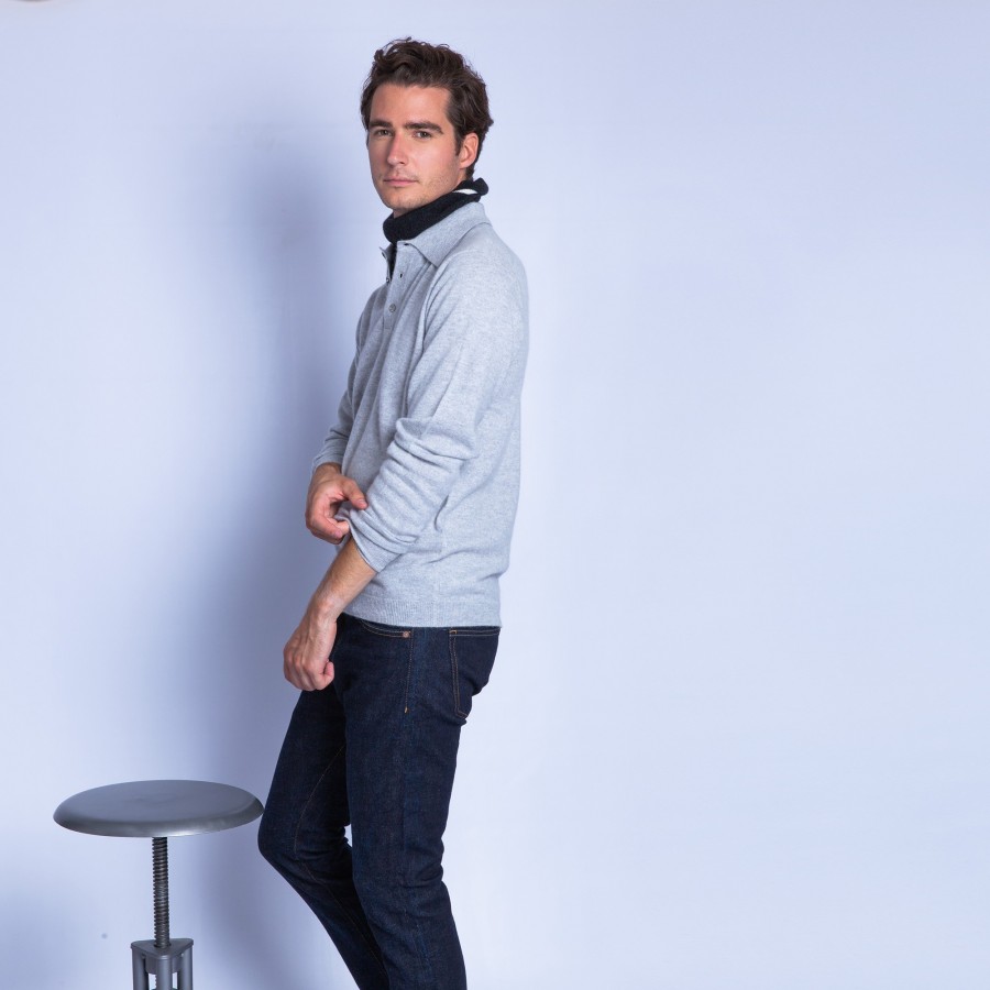 Suéter de cashmere com gola polo - Franklin