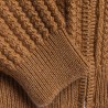 Gilet col montant zippé en alpaga Fribourg 6349 camel - 46 marron clair