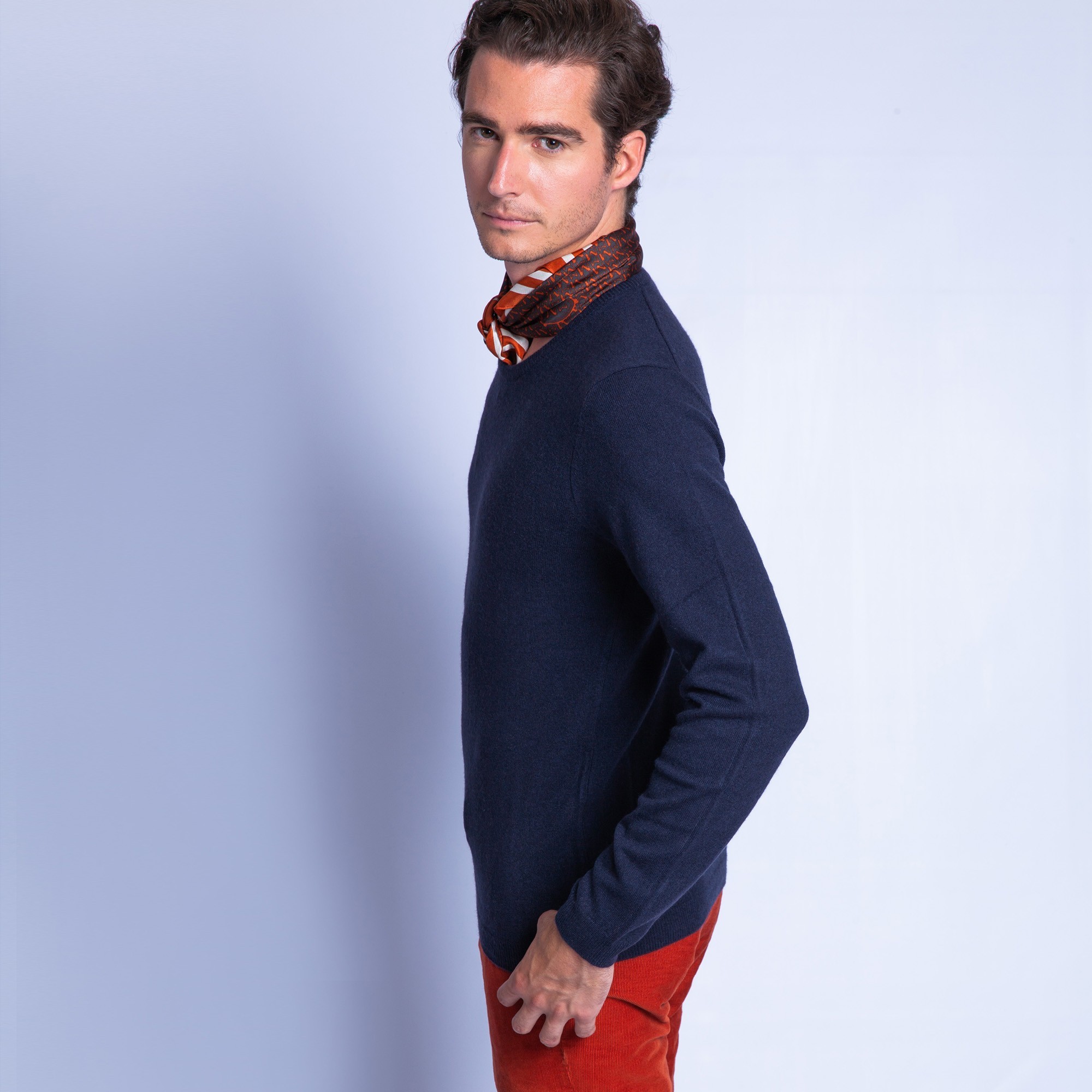 Pull en cachemire Faustin 6340 Marine - 05 bleu marine