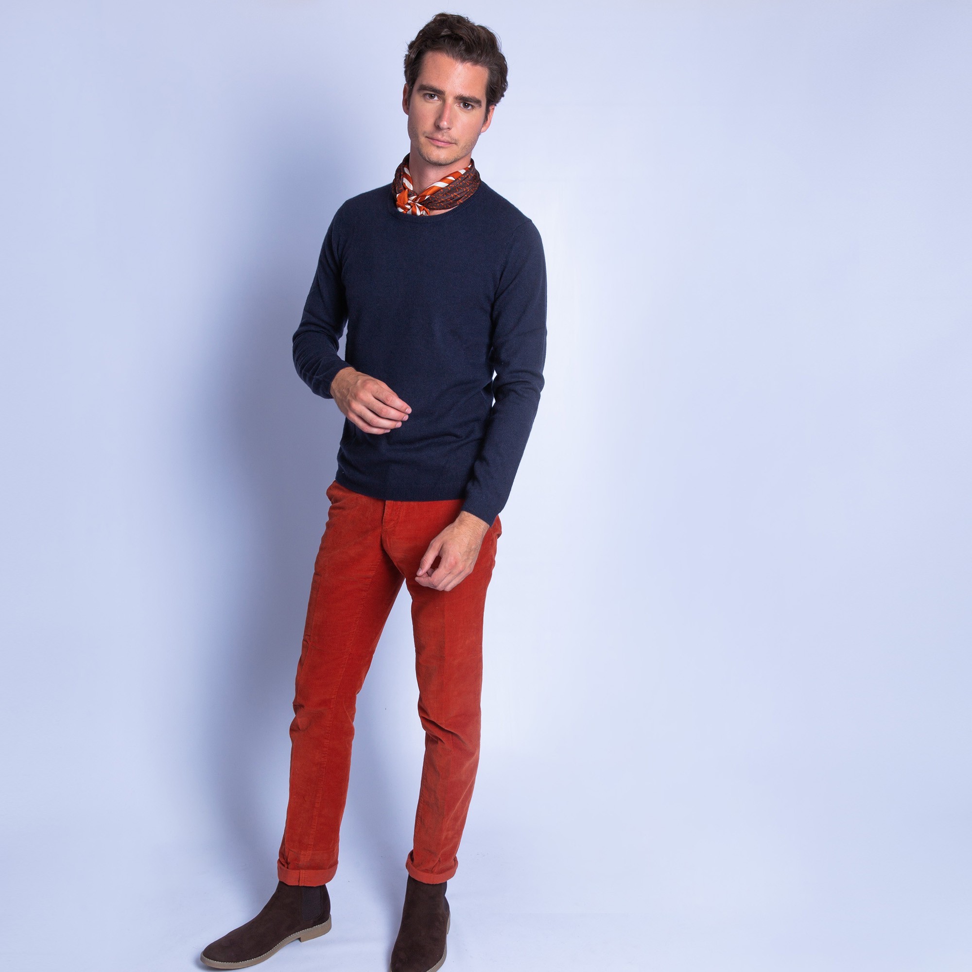 Pull en cachemire Faustin 6340 Marine - 05 bleu marine
