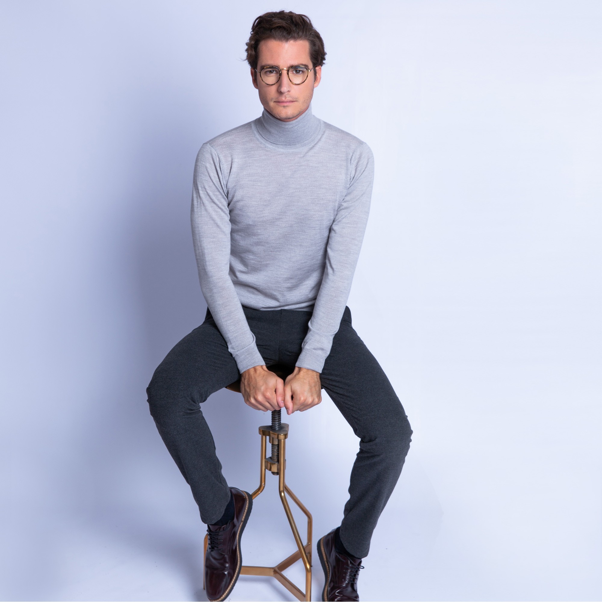 Pull col roulé en laine mérinos