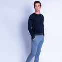 Pull en laine mérinos - Florentin 6352 marine fusain - 83 kaki