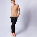 Pull en laine et soie ouverture dos - Embrun 6395 camel - 46 marron clair