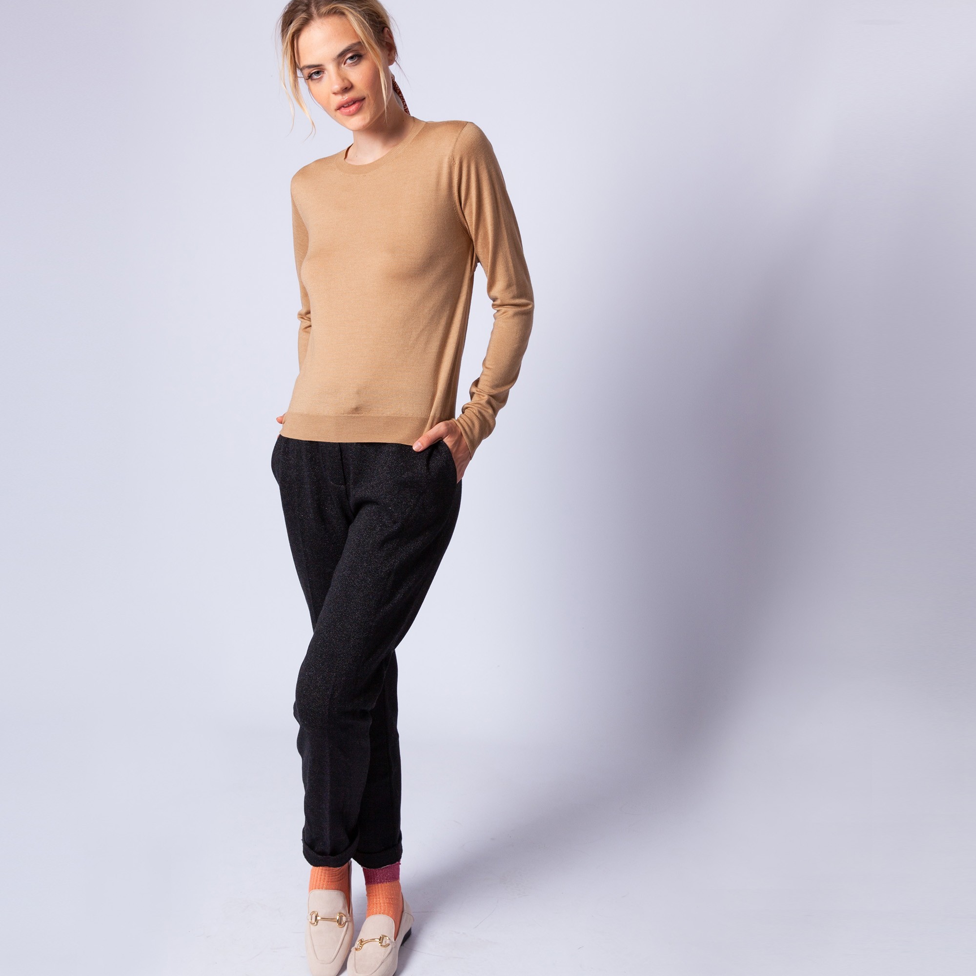 Open-back jumper made of wool and silk - Embrun 